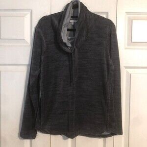 HARMONY BALANCE Medium Blue Funnel Neck Turtleneck Sweatshirt Blue Gray Pullover